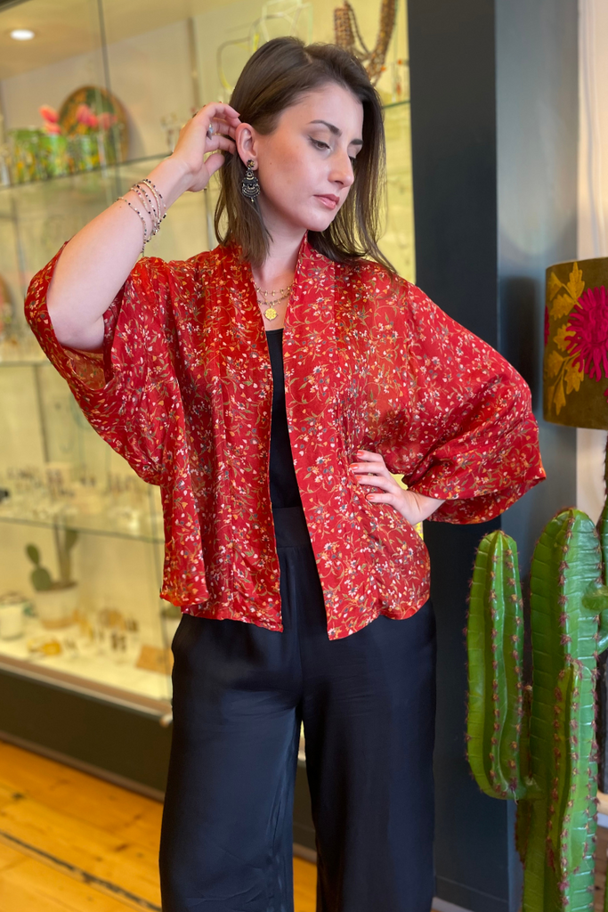 Shop Silk Short Kimono By Sarah Jane - Origen Imports