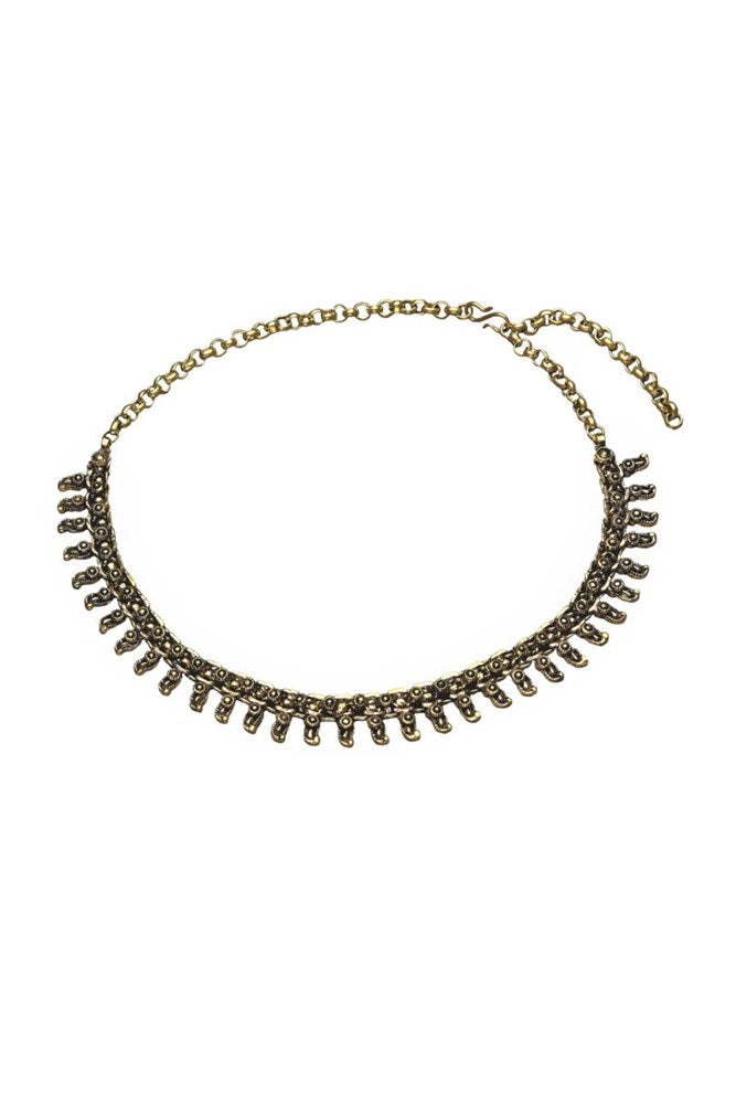 Shop Silver Boho Pure Brass Disc & Bead Necklace By Origen Imports - Origen Imports
