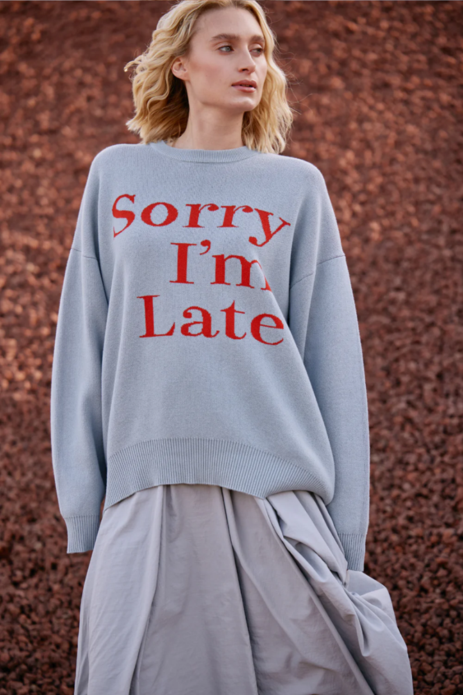 Shop Sorry I'm Late Knit By M.A. Dainty - Origen Imports