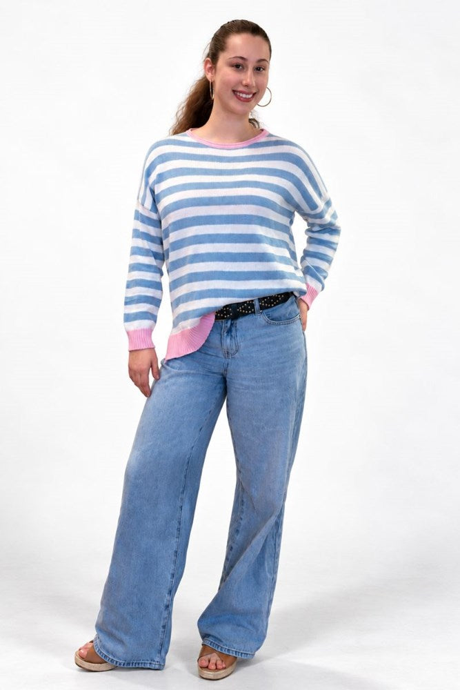 Striped Sweater - Pink/Blue