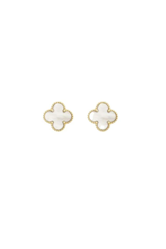 Shop White Clover Stud Earrings By Susan Rose - Origen Imports