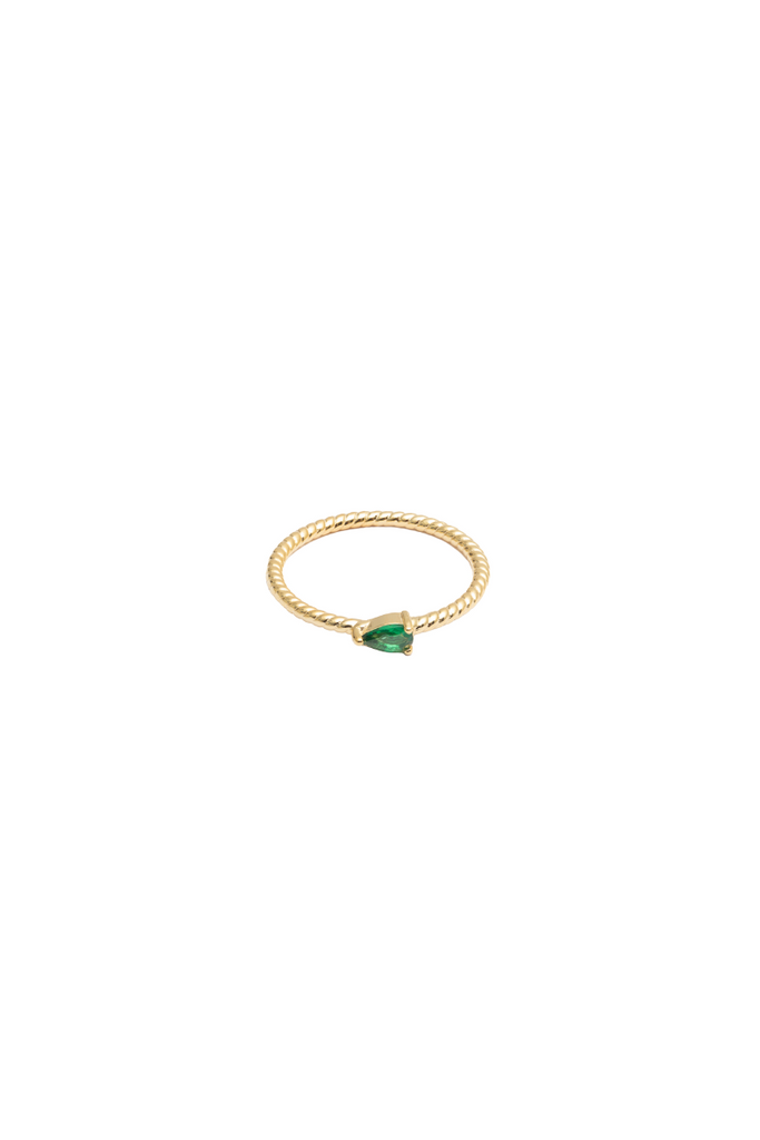 Shop Teardrop Green CZ Ring By Ga - Origen Imports