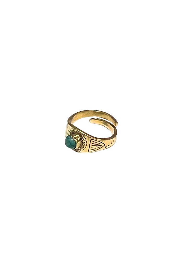 Shop Turquoise Brass Ring by Origen Imports - Origen Imports