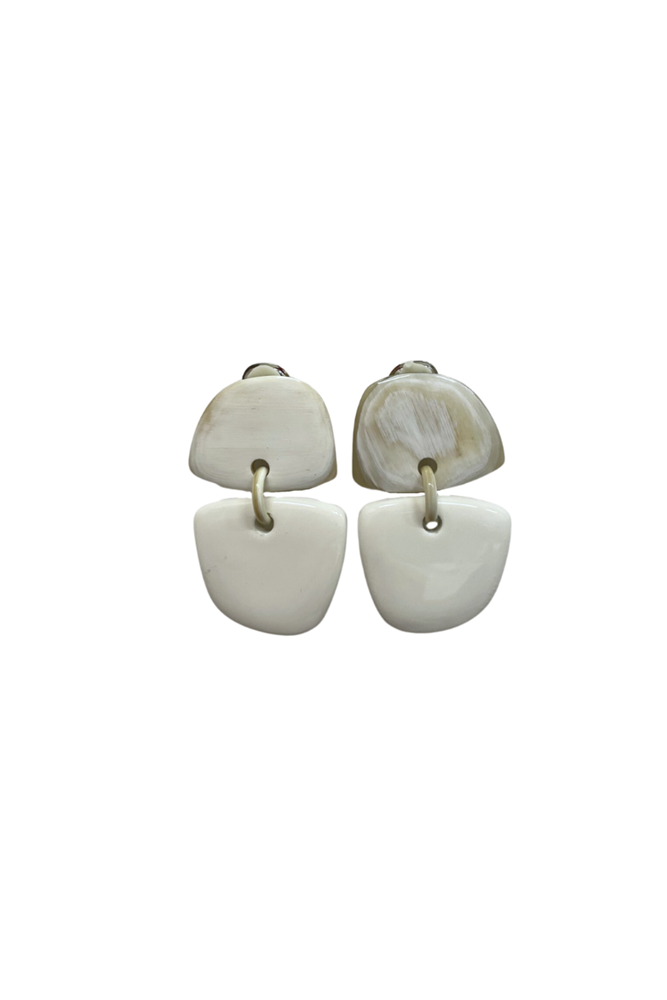 Shop White Resin Clip On Earrings - Origen Imports