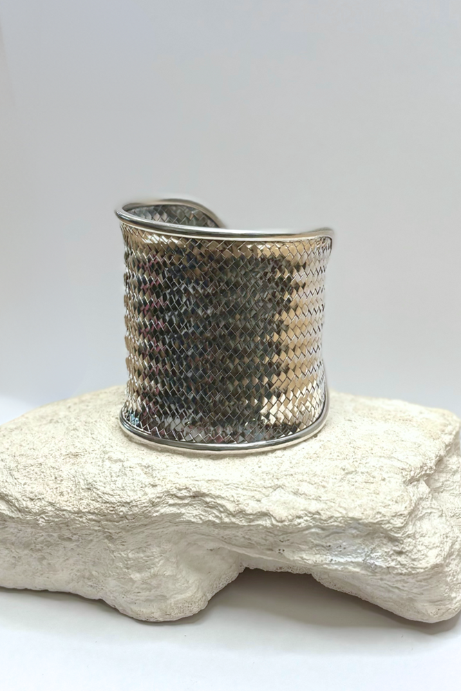 Shop Woven Silver Cuff Bangle - Origen Imports