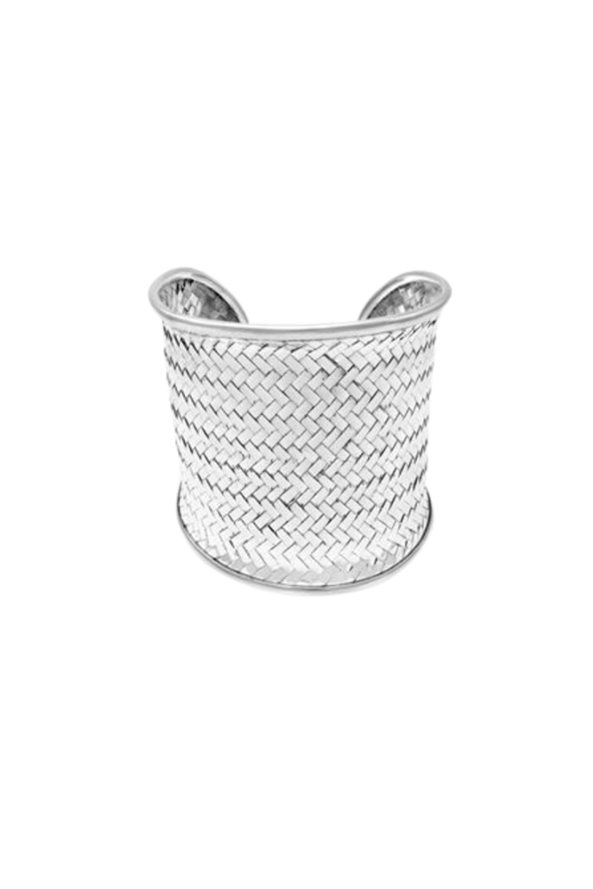Shop Woven Silver Cuff Bangle - Origen Imports