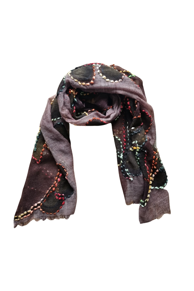 Shop Pure Wool Embroidered Scarf - Origen Imports