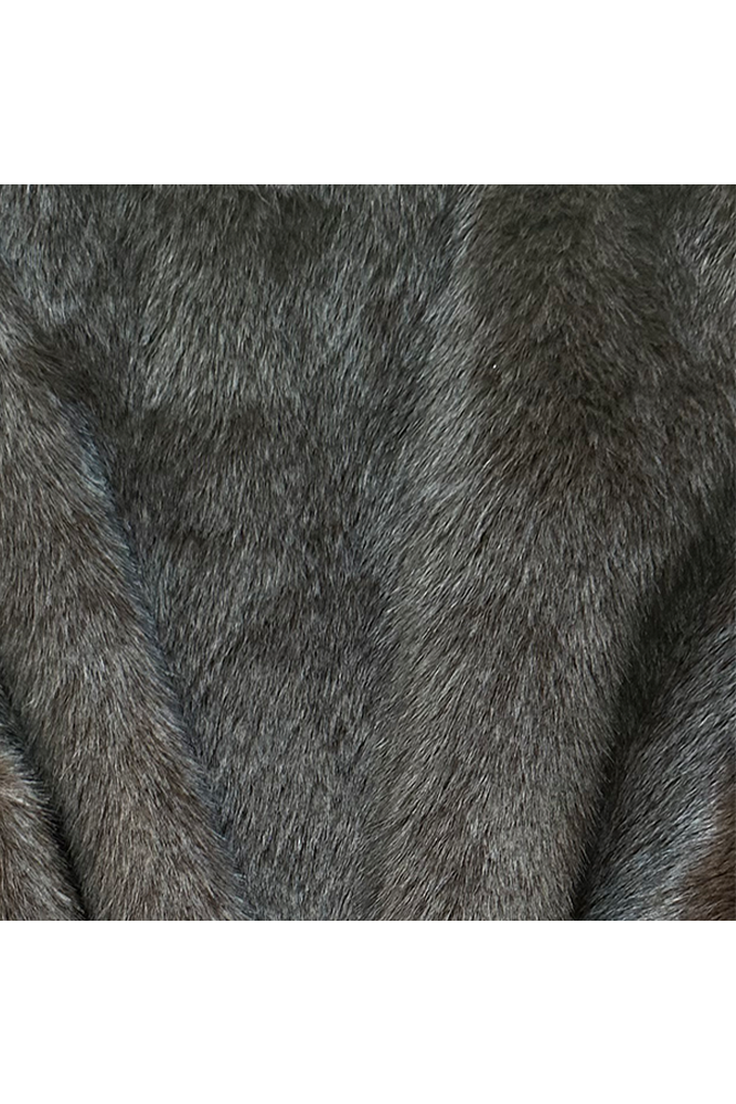 Hudson Faux Fur Jacket with Tie - Chocolate
