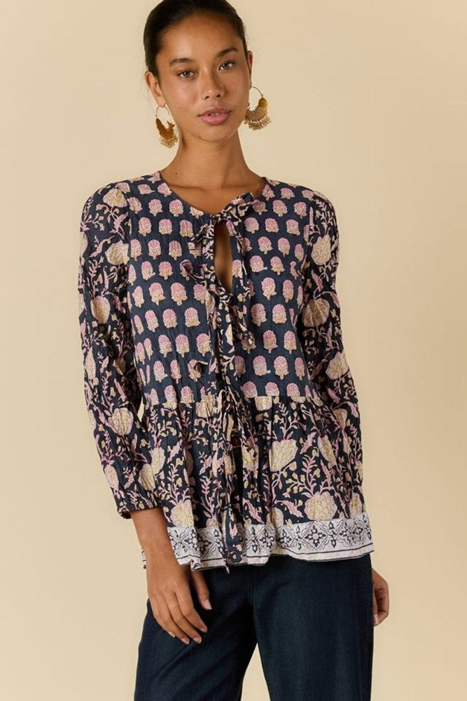 Alilia Tie Front Jacket - Navy