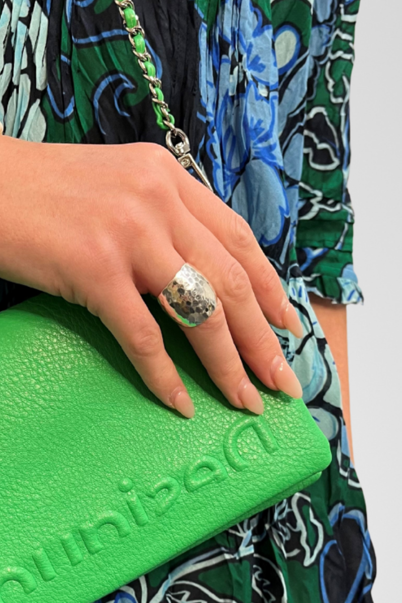 Shop Amara Beaten Band Sterling Silver Ring - Origen Imports