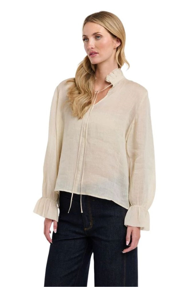 Amber Frill Neck Top - Natural