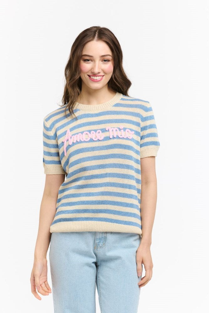Amore mio striped knit top