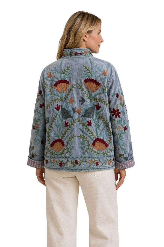 Anika Velvet Cotton Embroidered Jacket