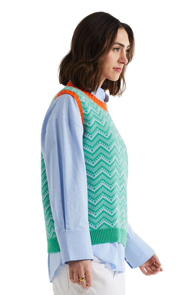 Shop Apple Green Cotton Vest  LD & Co - Origen Imports