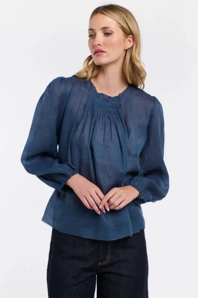 Ariel Long Sleeve Blouse  - Denim