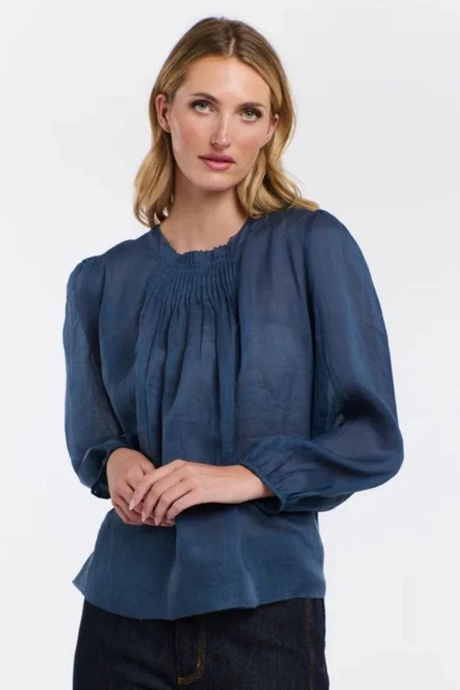 Ariel Long Sleeve Blouse  - Denim