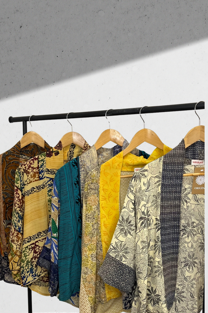 Shop Upcycled Vintage Silk Short Kimono - Various Colors - Origen Imports