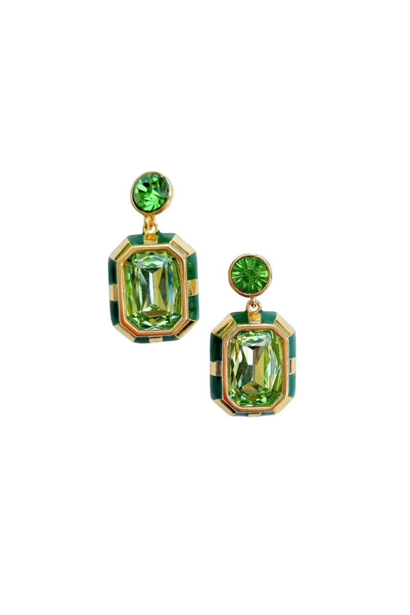 Shop Aura Green Glass Earrings - Origen Imports