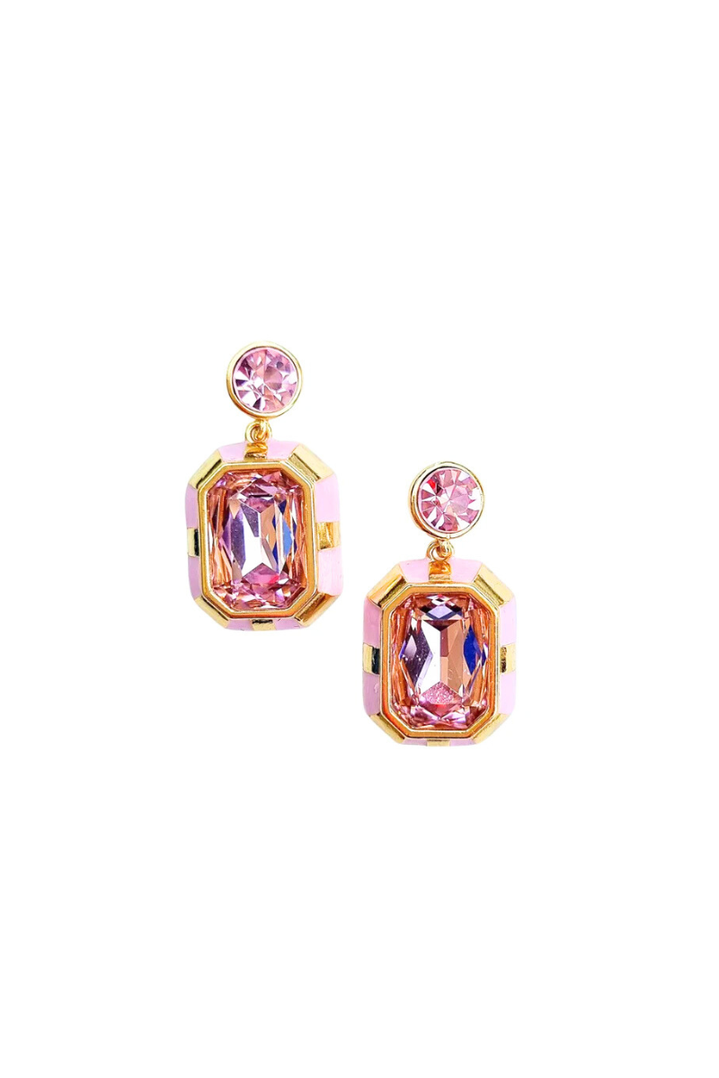 Shop Aura Pink Glass Earrings - Origen Imports