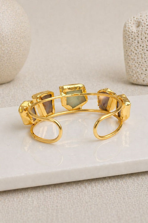Aurelia Silver Five Stone Cuff Bracelet