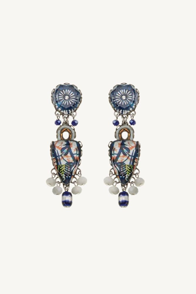 Blue Domes Casual Glass Earrings Apollo by Ayala Bar