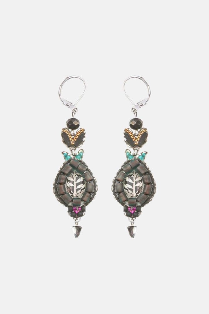 Grey Obsidian Black Hanging Earrings by Ayala Bar