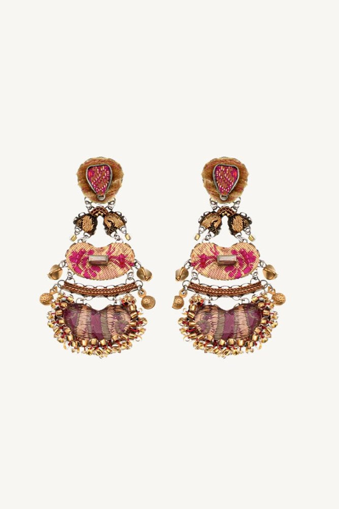 Plum Wine Statement Beaded Earrings Prunos by Ayala Bar