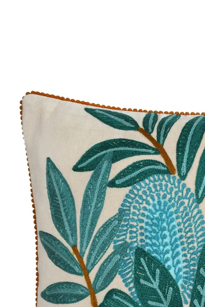 Banksia Embroidered Cushion