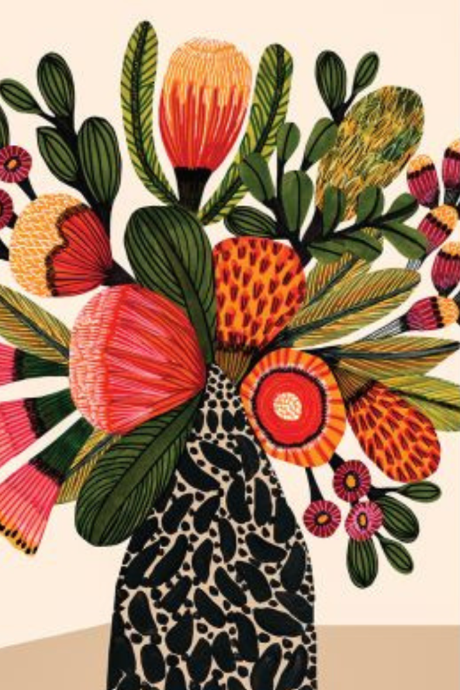 Shop Banksia In Vase Greeting & Gift Card - Origen Imports - Origen Imports