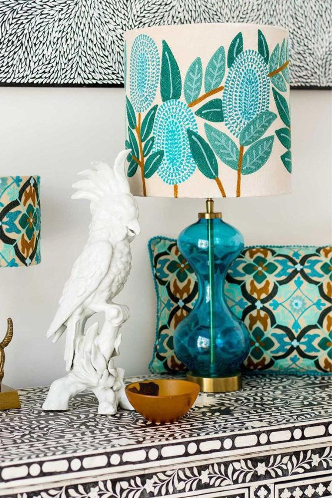 Banksia velvet drum shade - Medium