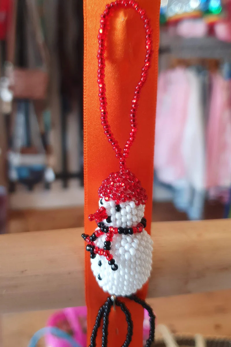 Beaded Snowman Christmas Decoration
