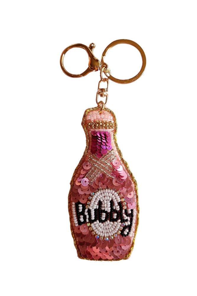 Shop Beaded Pink Bottle Keychain - Origen Imports