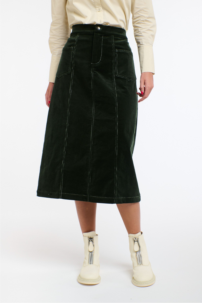 Shop Black Bonnie Cord Skirt By 365 Days - Origen Imports