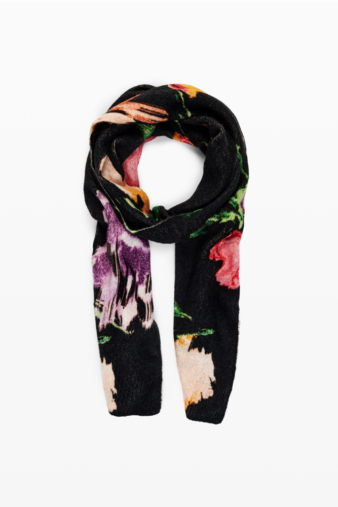 Shop Black Imperious Nature Floral Scarf By Desigual - Origen Imports