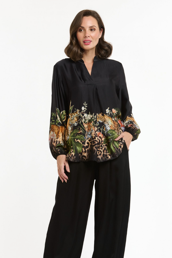 Shop Black Jungle Print Shirt - Origen Imports