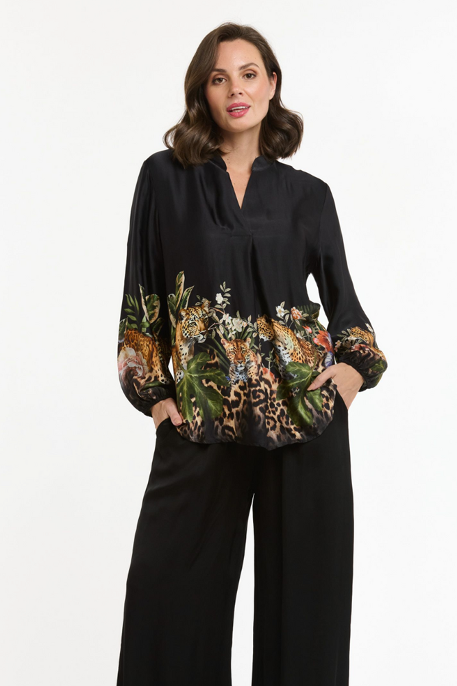 Shop Black Jungle Print Shirt - Origen Imports
