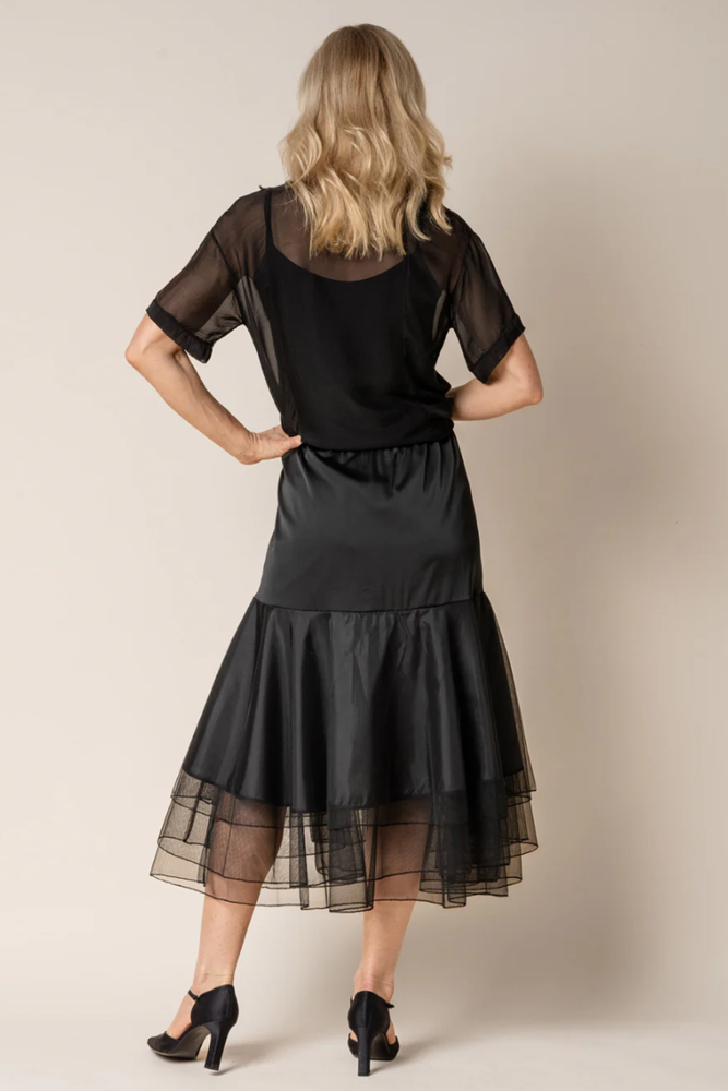 Shop Black Milla Silk Top by Imagine Fashion - Origen Imports