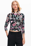 Shop Black Sweater With Floral Details By Desigual - Origen Imports