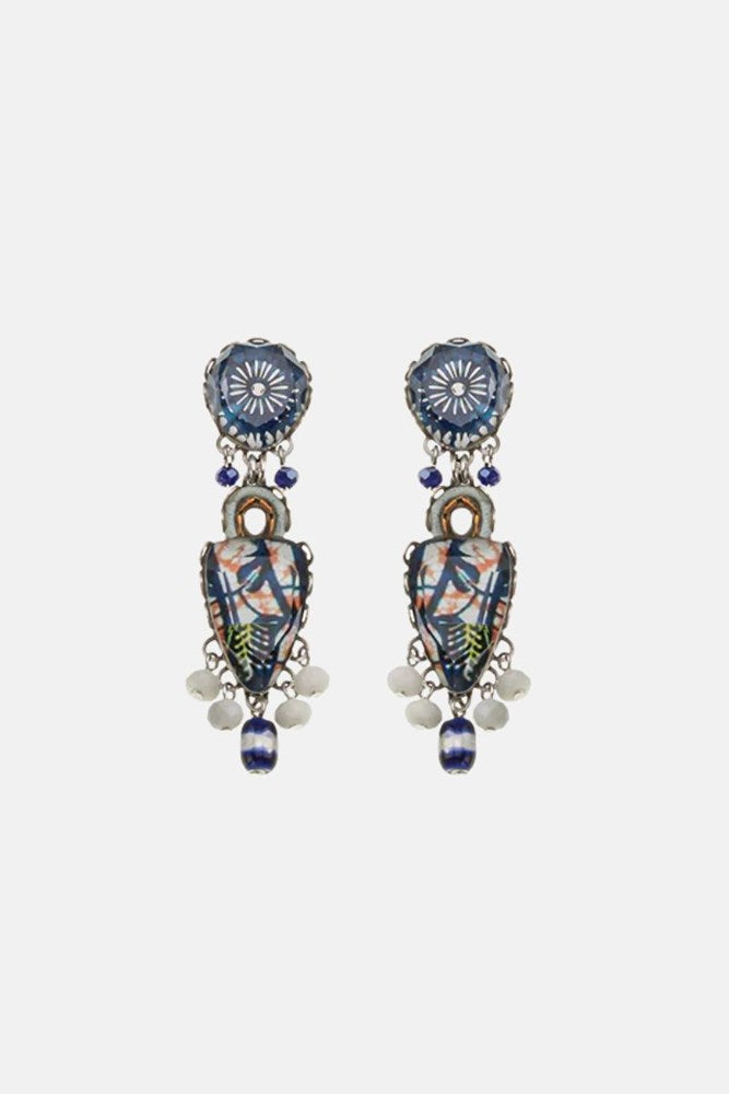 Blue Domes Casual Glass Earrings Apollo by Ayala Bar