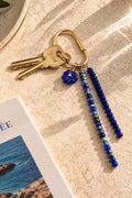 Luna Blue gemstone flower keyring
