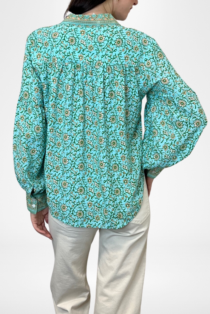 Shop Sophia Shirt Blue Floral By Pixi Carnival - Origen Imports