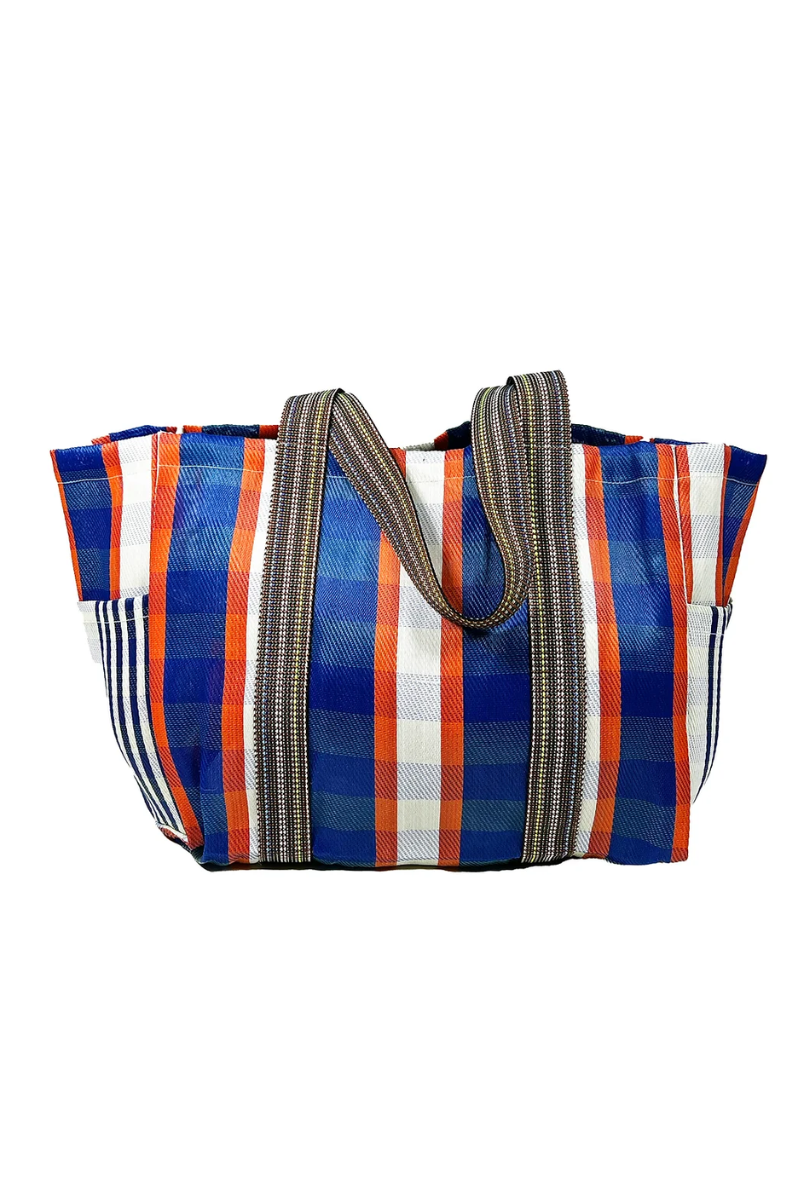 Shop Blue & Orange Pocket Market Bag - Origen Imports