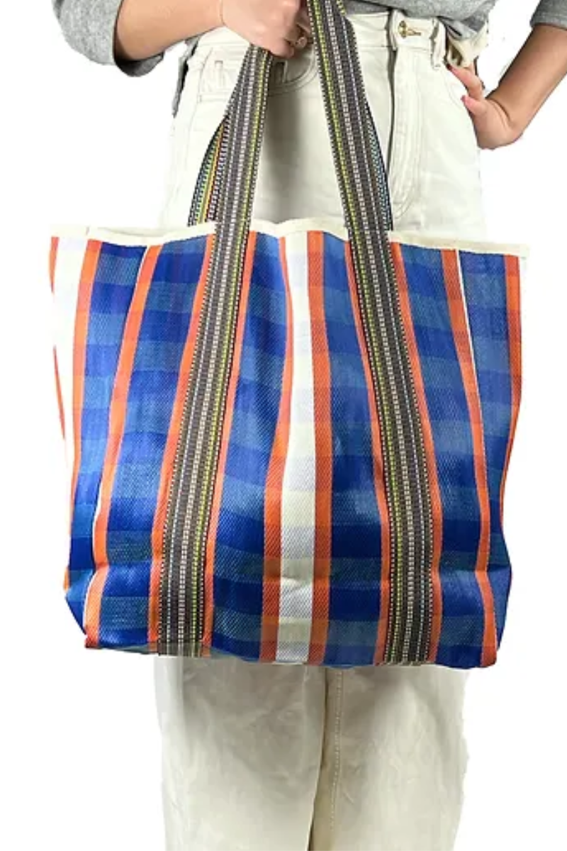 Shop Blue & Orange Shaped Market Bag - Origen Imports