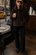 Brown Short Luna Faux Fur Coat