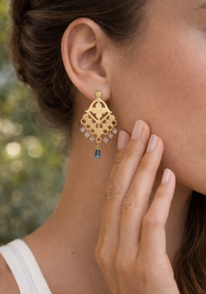 Labradorite chandelier earrings