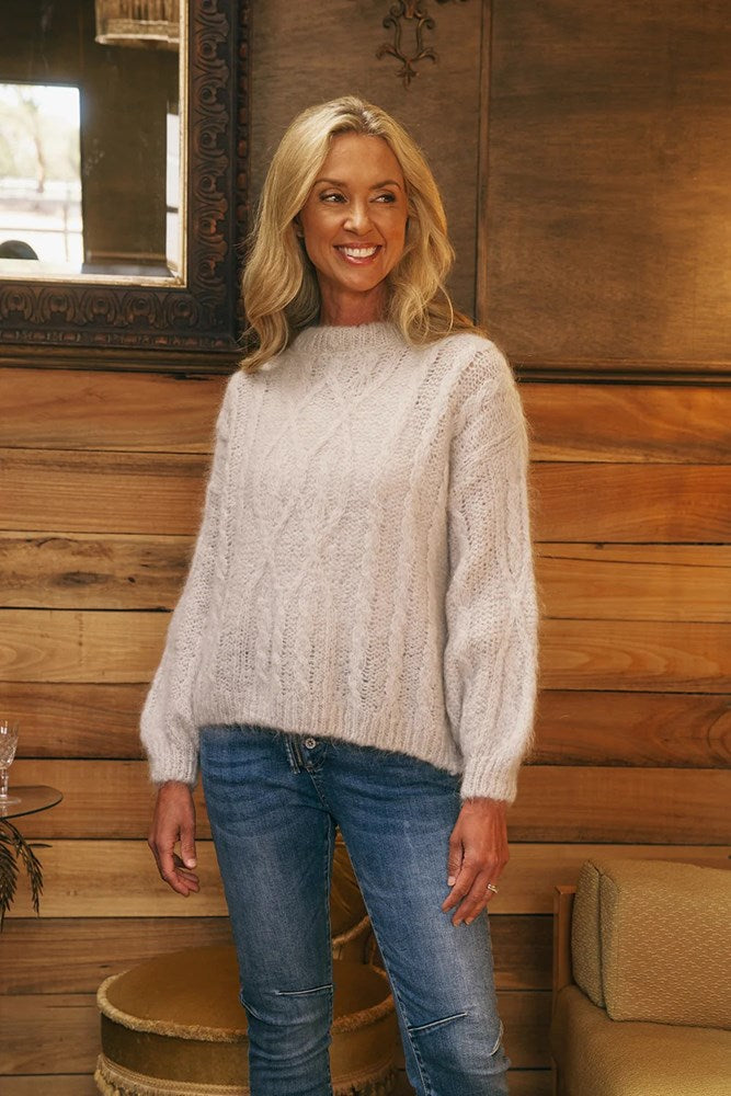 Cream Cable Mohair Knit by Italian Star