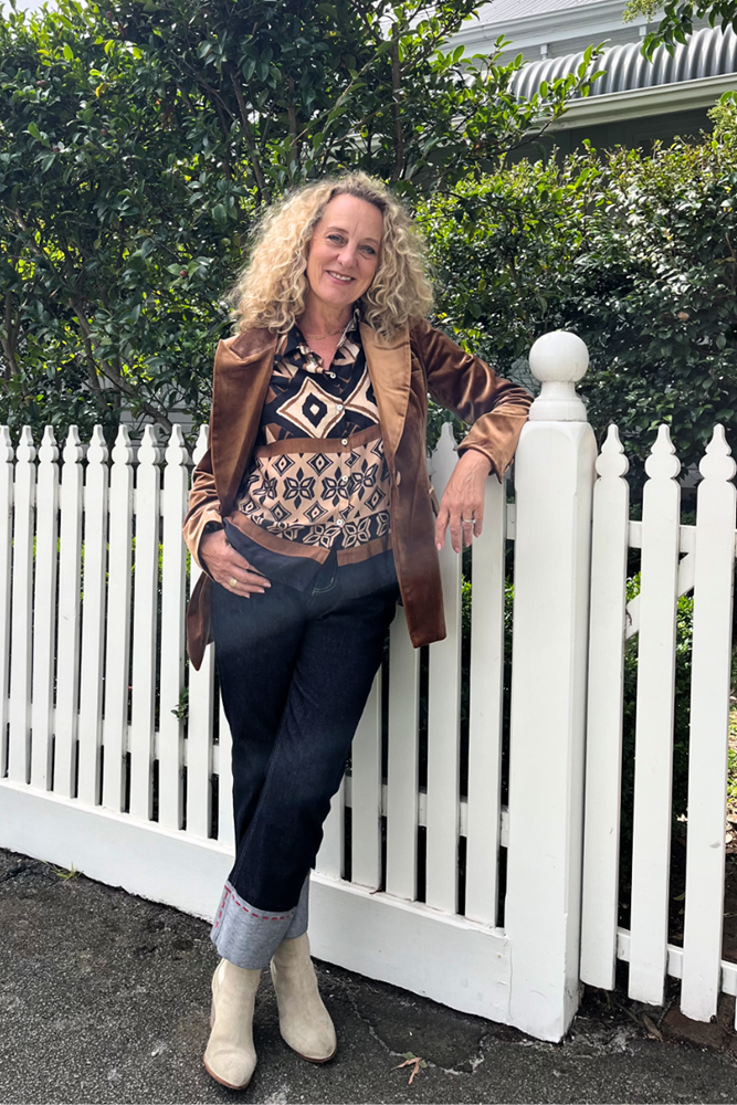 Shop Camel Jets Velvet Jacket By Italian Star - Origen Imports