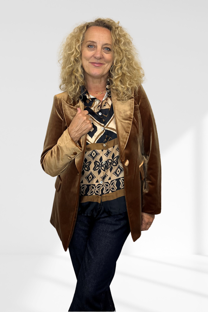 Shop Camel Jets Velvet Jacket By Italian Star - Origen Imports