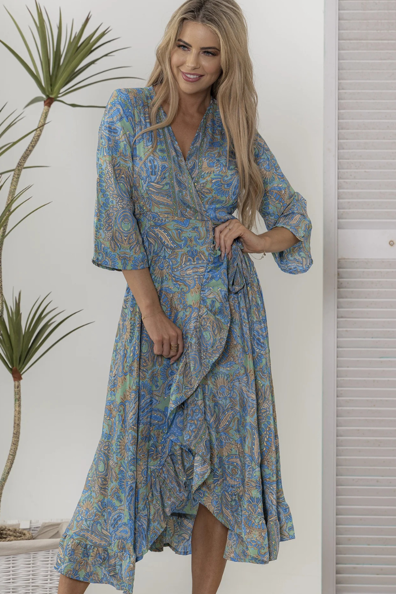 Shop Capri  Wrap Dress By Cienna - Origen Imports