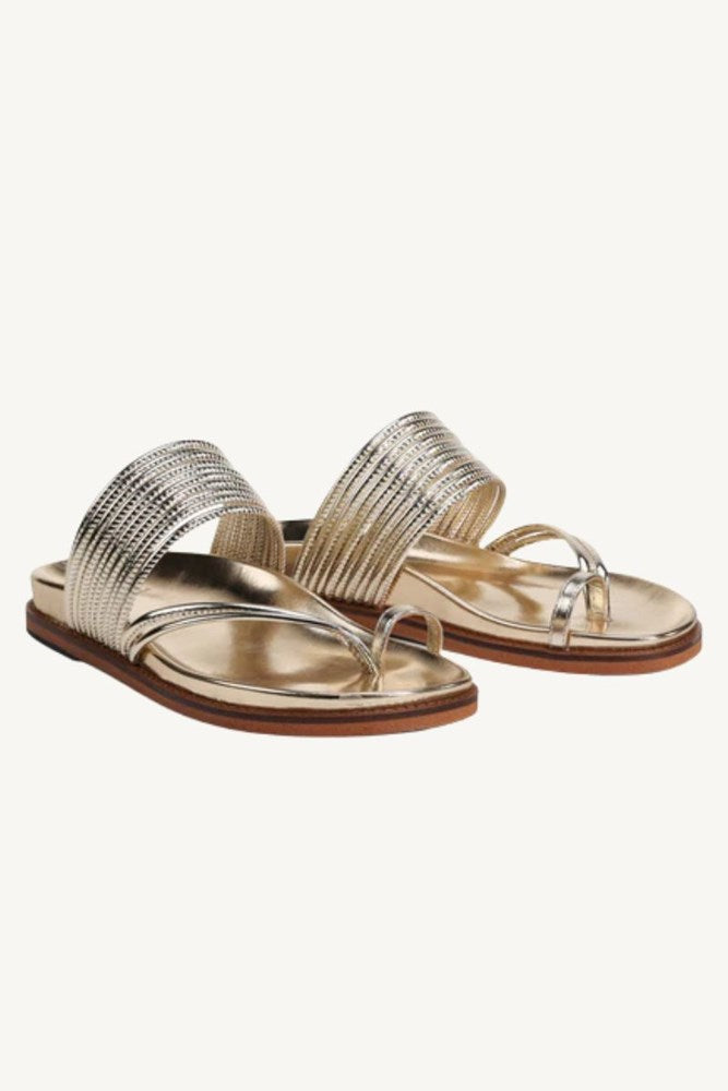 Carmelle Soft Gold Leather Sandals